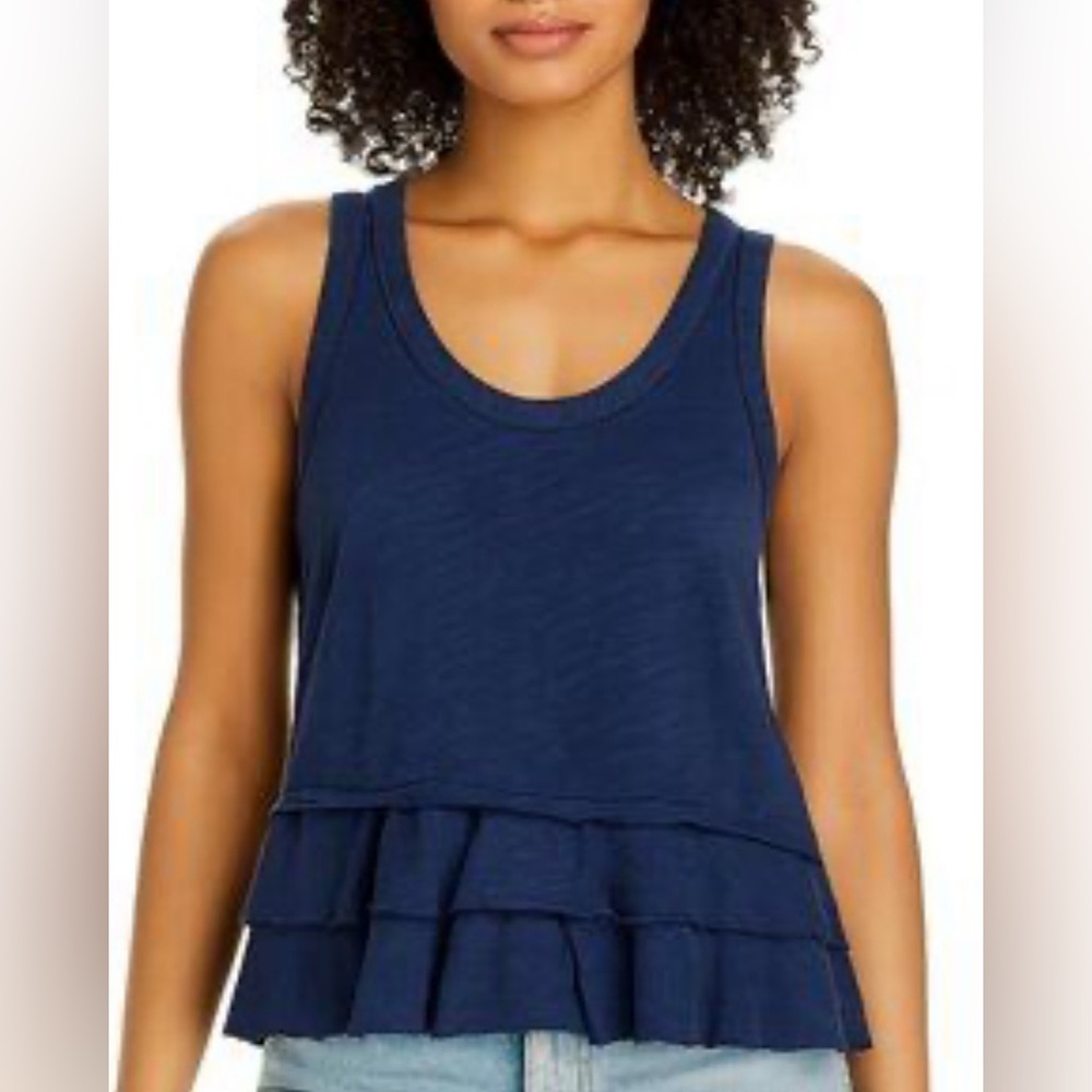 Wilt Navy Ruffle Tank Top